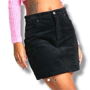 ASOS Black Casual Corduroy High Waisted Pencil Shape Mini Skirt